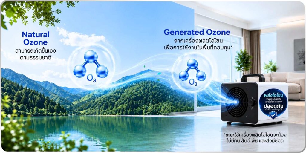 Natural Ozone และ Generated Ozone จากเครื่องผลิตโอโซน Ozone Reset Bangkok