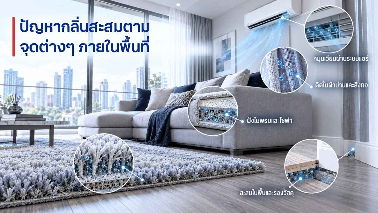 อบโอโซนกำจัดกลิ่น แก้ปัญหากลิ่นสะสมตามจุดต่างๆ ภายในพื้นที่