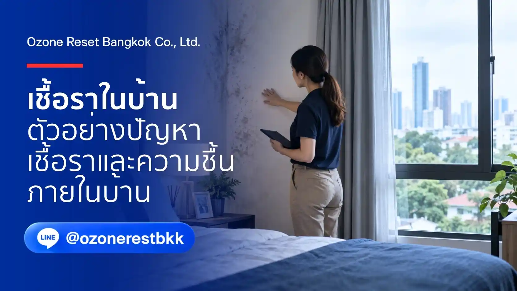 ตัวอย่างปัญหาเชื้อราและความชื้นภายในบ้าน คอนโด พร้อมช่องทางติดต่อ Ozone Reset Bangkok